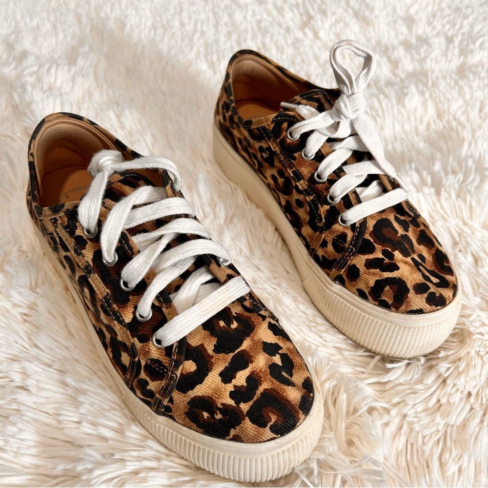 So women leopard print platform‎ sneakers size 6.5